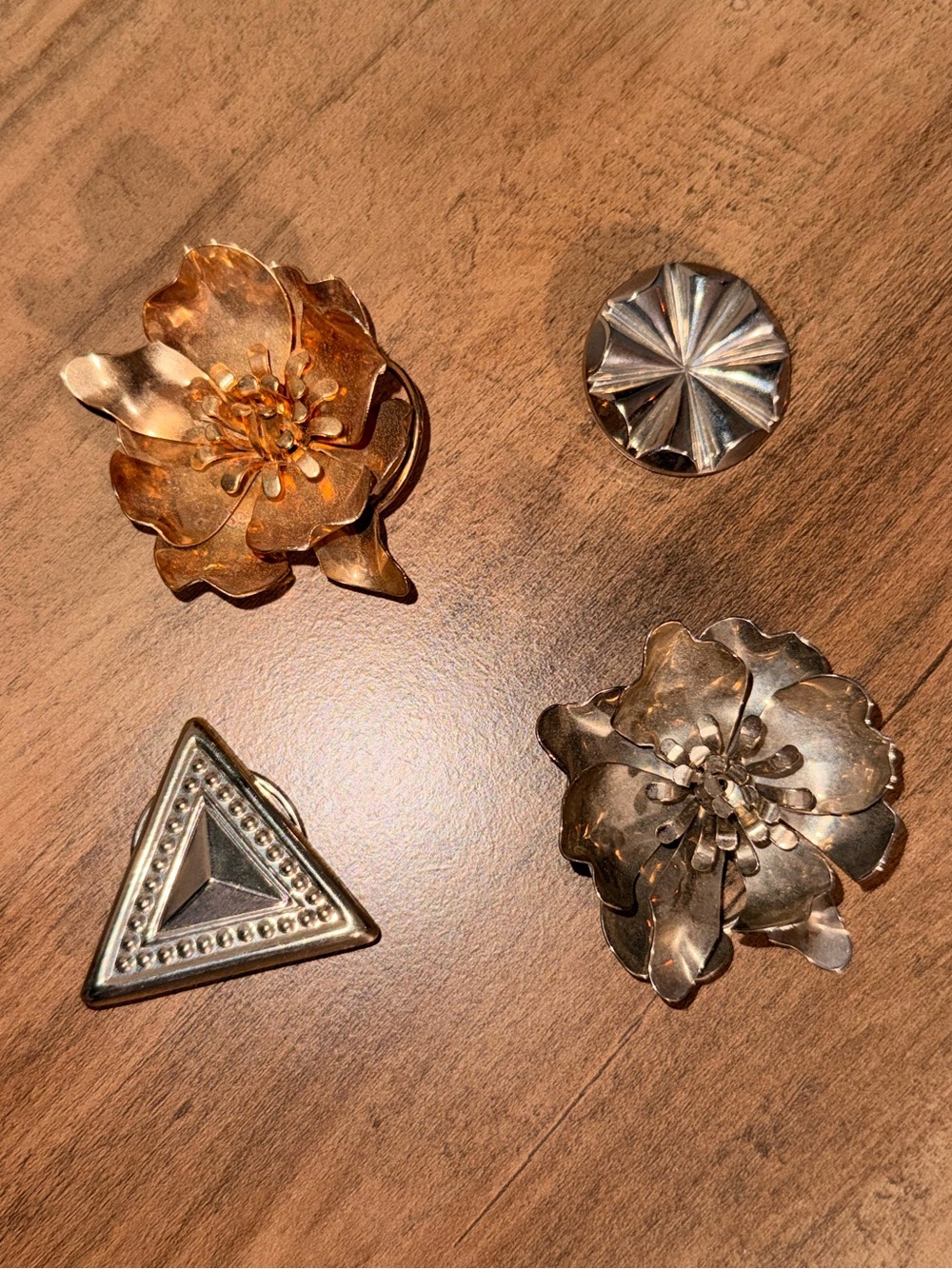 Jeri-Lou BrandMixed Vintage Floral & Geometric Brooch/Scarf Clips